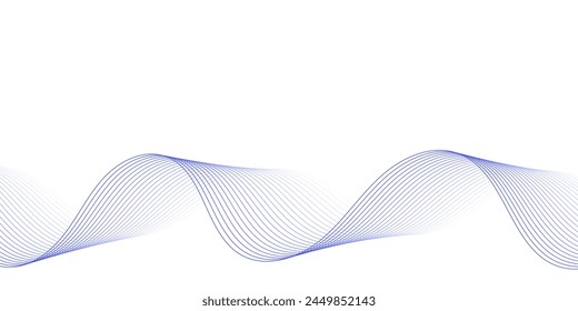 Fondo Abstractas con ondas para el Anuncio. Mediano tamaño de Anuncio. Fondo de Vector con líneas aisladas en blanco. Degradado azul y blanco. Folleto. Océano, agua