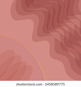 Abstract background with waves for banner. Medium banner size. Vector background with lines. gold gradient. Interior. Brochure, booklet. Valentine's 