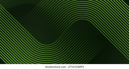 Abstract background with waves for banner. Medium banner size. Vector background with lines. Element for design isolated on black. Black and blue. Nature, eco