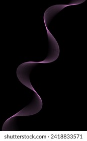 Abstract background with waves for banner. Standart poster size. Vector background with lines. Element for design isolated on black. Pink. Valentine's Day. Women's Day. Brochure