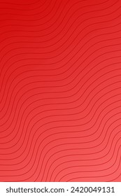 Abstract background with waves for banner. Standart poster size. Vector background with lines. Element for design isolated on red. Red gradient. Valentine's Day. Women's Day. Brochure