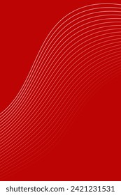 Abstract background with waves for banner. Standart poster size. Vector background with lines. Element for design isolated on red. Red gradient. Valentine's Day. Women's Day. Brochure