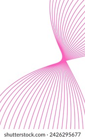 Fondo abstracto con ondas para banner. Tamaño de póster estándar. Fondo vectorial con líneas. Elemento para diseño aislado sobre blanco. Color rosa. Día de San Valentín. Día de la Mujer. Folleto