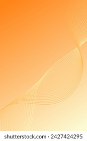 Abstract background with waves for banner. Standart poster size. Vector background with lines. Element for design. Orange and yellow gradient. Brochure, booklet