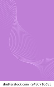Abstract background with waves for banner. Standart poster size. Vector geometric background with lines. Element for design isolated on purple. Purple gradient. Brochure, booklet