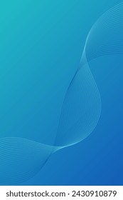 Abstract background with waves for banner. Standart poster size. Vector background with lines. Element for design. Blue gradient. Brochure, booklet. Summer, spring. Water, ocean, nature
