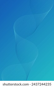 Abstract background with waves for banner. Standart poster size. Vector background with lines. Element for design. Blue gradient. Brochure, booklet. Summer, spring. Water, ocean, nature