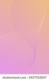 Fondo abstracto con ondas para banner. Tamaño de póster estándar. Fondo vectorial con líneas. Elemento para el diseño. Degradado rosa y naranja. Folleto. Verano, primavera