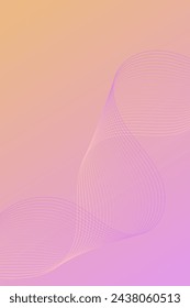 Abstract background with waves for banner. Standart poster size. Vector background with lines. Element for design. Pink and orange gradient. Brochure, booklet. Summer, spring