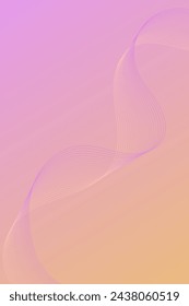 Fondo abstracto con ondas para banner. Tamaño de póster estándar. Fondo vectorial con líneas. Elemento para el diseño. Degradado rosa y naranja. Folleto. Verano, primavera
