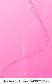 Abstrakter Hintergrund mit Wellen für Banner. Standardgröße des Posters. Vektorhintergrund mit Linien. Element für Design. Rosa Farbverlauf. Broschüre, Heft. Liebe, Hochzeit. Der Frauentag. Jungesellinnen-Party