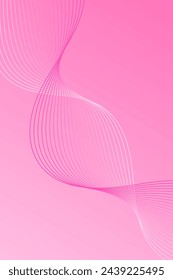 Abstrakter Hintergrund mit Wellen für Banner. Standardgröße des Posters. Vektorhintergrund mit Linien. Element für Design. Rosa Farbverlauf. Broschüre, Heft. Liebe, Hochzeit. Der Frauentag. Jungesellinnen-Party