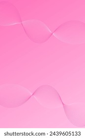 Abstrakter Hintergrund mit Wellen für Banner. Standardgröße des Posters. Vektorhintergrund mit Linien. Element für Design. Rosa Farbverlauf. Broschüre, Heft. Liebe, Hochzeit. Der Frauentag. Jungesellinnen-Party