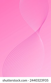 Abstrakter Hintergrund mit Wellen für Banner. Standardgröße des Posters. Vektorhintergrund mit Linien. Element für Design. Rosa Farbverlauf. Broschüre, Heft. Liebe, Hochzeit. Der Frauentag. Jungesellinnen-Party