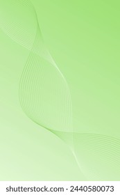 Fondo abstracto con ondas para banner. Tamaño de póster estándar. Fondo vectorial con líneas. Elemento para el diseño. Degradado verde y blanco. Folleto. Eco, naturaleza, vegano