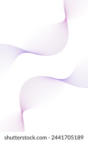 Abstract background with waves for banner. Standart poster size. Vector background with lines. Element for design isolated on white. Pink, purple and white gradient. Brochure, booklet. Summer, spring