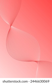 Abstract background with waves for banner. Standart poster size. Vector background with lines. Element for design. Red gradient. Brochure, booklet. Summer, spring. Love, wedding. Mother's Day