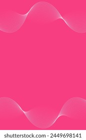 Fondo Abstractas con ondas para el Anuncio. Tamaño de póster estándar. Fondo de Vector con líneas. Elemento para diseño aislado en rosa. Degradado rosa. Folleto. Verano, primavera. Día de la Madre