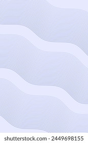 Abstract background with waves for banner. Standart poster size. Vector background with lines. Element for design. Blue gradient. Brochure, booklet. Summer, spring. Water, ocean