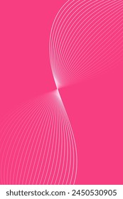 Fondo Abstractas con ondas para el Anuncio. Tamaño de póster estándar. Fondo de Vector con líneas. Elemento para diseño aislado en rosa. Degradado rosa. Folleto. Verano, primavera. Día de la Madre