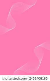 Abstract background with waves for banner. Standart poster size. Vector background with lines. Element for design isolated on pink. Pink gradient. Brochure, booklet. Summer, spring. Mother's Day
