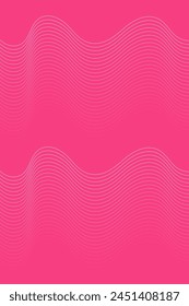 Fondo Abstractas con ondas para el Anuncio. Tamaño de póster estándar. Fondo de Vector con líneas. Elemento para diseño aislado en rosa. Degradado rosa. Folleto. Verano, primavera. Día de la Madre