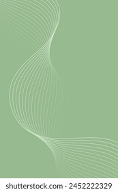 Abstract background with waves for banner. Standart poster size. Vector background with lines. Element for design. Green gradient. Olive color. Brochure, booklet. Eco, nature, vegan