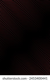 Abstract background with waves for banner. Standart poster size. Vector geometric background with lines. Element for design isolated on black. Black and red gradient. Brochure, booklet. Love, romantic