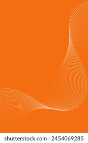 Fondo Abstractas con ondas para el Anuncio. Tamaño de póster estándar. Fondo de Vector con líneas. Elemento para el diseño. Degradado naranja. Folleto. Verano, primavera