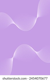 Fondo Abstractas con ondas para el Anuncio. Tamaño de póster estándar. Fondo de Vector con líneas. Elemento para diseño aislado en púrpura. Degradado púrpura. Folleto. Verano, primavera. Día de la Madre