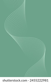 Abstract background with waves for banner. Standart poster size. Vector background with lines. Element for design. Green gradient. Olive color. Brochure, booklet. Eco, nature, vegan