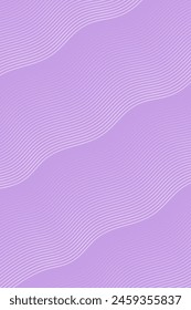 Abstract background with waves for banner. Standart poster size. Vector background with lines. Element for design isolated on purple. Purple gradient. Brochure, booklet. Summer, spring. Mother's Day