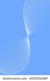 Abstract background with waves for banner. Standart poster size. Vector background with lines. Element for design isolated on blue. Blue gradient. Brochure, booklet. Summer, spring. Ocean, water