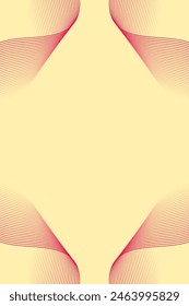 Fondo Abstractas con ondas para el Anuncio. Tamaño de póster estándar. Fondo de Vector con líneas. Elemento para diseño aislado en amarillo. Degradado rojo y amarillo. Folleto. Verano, primavera