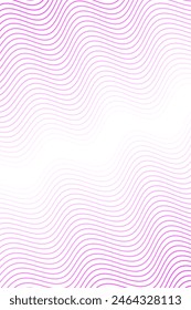 Fondo Abstractas con ondas para el Anuncio. Tamaño de póster estándar. Fondo de Vector con líneas. Elemento para diseño aislado. Degradado rosa y blanco. Folleto. Verano, primavera. Día de San Valentín
