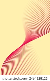 Abstract background with waves for banner. Standart poster size. Vector background with lines. Element for design isolated on yellow. Red and yellow gradient. Brochure, booklet. Summer, spring