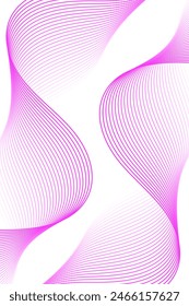 Fondo Abstractas con ondas para el Anuncio. Tamaño de póster estándar. Fondo de Vector con líneas. Elemento para diseño aislado. Degradado rosa y blanco. Folleto. Verano, primavera. Día de San Valentín