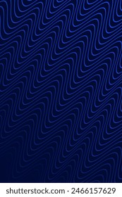 Abstract background with waves for banner. Standart poster size. Vector background with lines. Element for design isolated on dark blue. Blue gradient. Brochure, booklet. Ocean, water. Night, deep