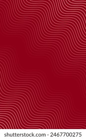Abstract background with waves for banner. Standart poster size. Vector background with lines. Element for design isolated on dark red. Red gradient. Brochure, booklet. Valentine's Day