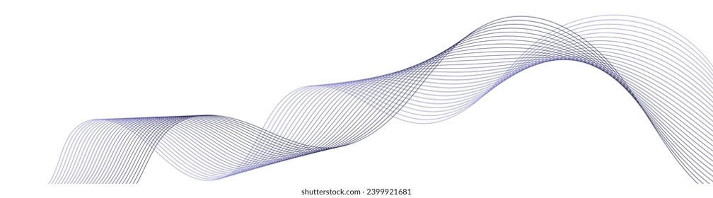 Fondo abstracto con olas para el cartel. Tamaño de banner web. Fondo vectorial con líneas. Elemento para el diseño aislado en blanco. Púrpura