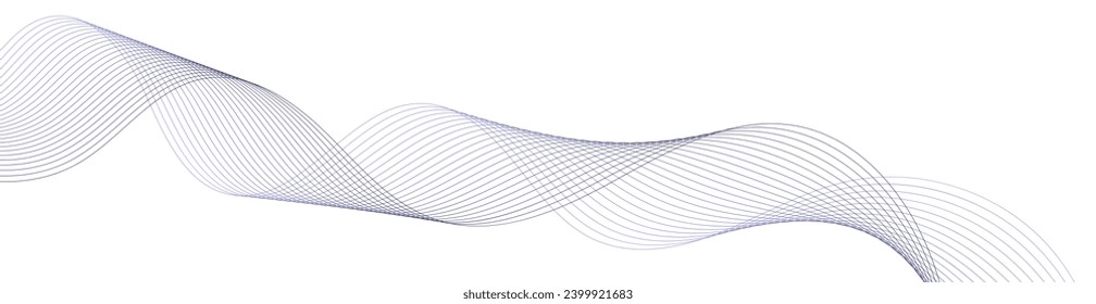 Abstract background with waves for banner. Web banner size. Vector background with lines. Element for design isolated on white. Purple