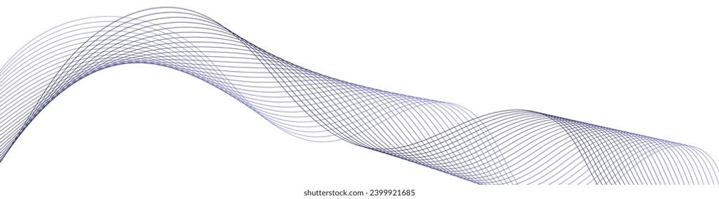Abstract background with waves for banner. Web banner size. Vector background with lines. Element for design isolated on white. Purple