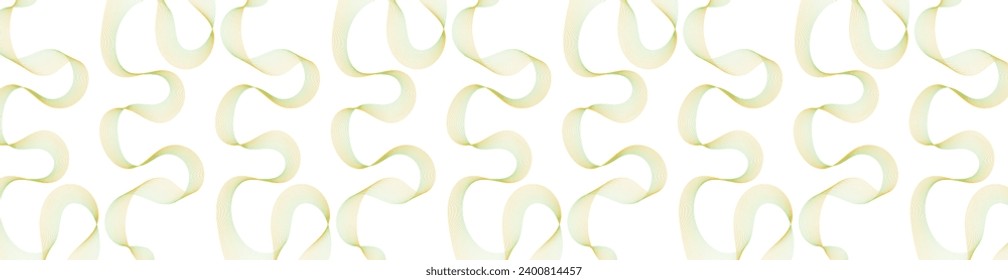 Abstract background with waves for banner. Web banner size. Vector background with lines. Element for design isolated on white. Green and yellow