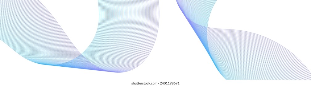 Abstract background with waves for banner. Web banner size. Vector background with lines. Element for design isolated on white. Blue. Water, ocean. Winter, Christmas