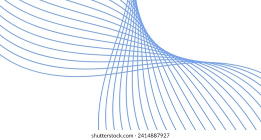 Abstract background with waves for banner. Web banner size. Vector background with lines. Element for design isolated on white. Blue. Water, ocean, sky. Brochure, booklet