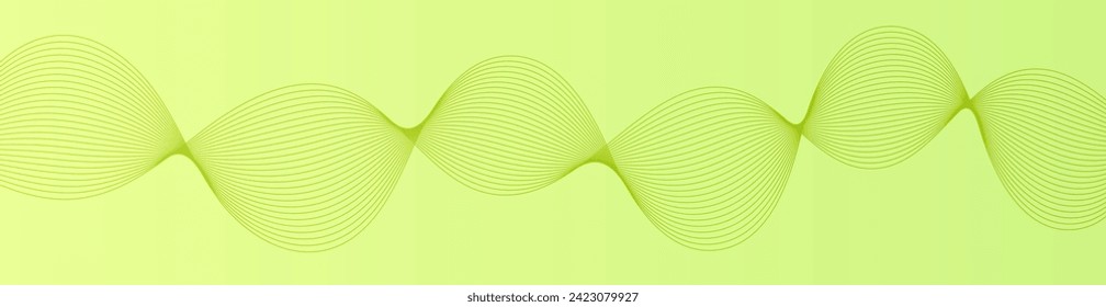 Fondo abstracto con olas para el cartel. Tamaño de banner web. Fondo vectorial con líneas. Elemento para el diseño. Gradiente verde. Primavera, verano, naturaleza