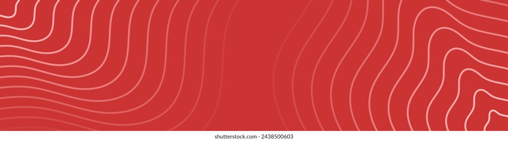 Abstract background with waves for banner. Web banner size. Vector background with lines. Element for design isolated. Red gradient. Love. Women's Day. Valentine's Day