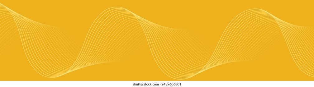 Fondo abstracto con ondas para banner. Tamaño de banner web. Fondo vectorial con líneas. Elemento para diseño aislado. Degradado naranja. Color amarillo. Primavera, verano. Sol, naturaleza