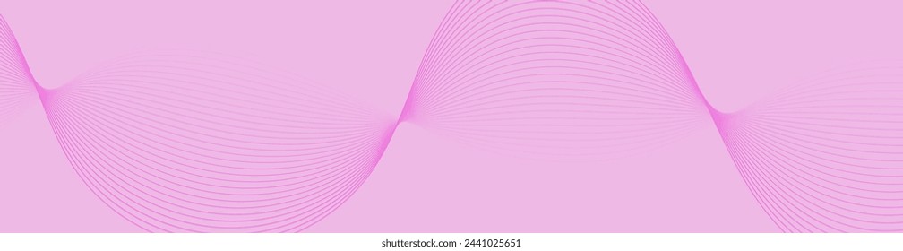 Abstract background with waves for banner. Web banner size. Vector background with lines. Element for design isolated. Pink gradient. Love. Women's Day. Mother's Day