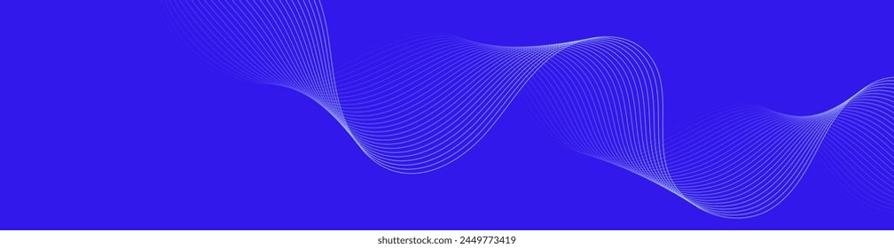 Fondo Abstractas con ondas para el Anuncio. Tamaño del Anuncio de Web. Fondo de Vector con líneas. Elemento para diseño aislado en azul. Degradado azul. Primavera, verano, invierno. Agua, océano